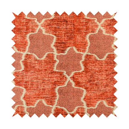 Freedom Printed Velvet Fabric Red Colour Star Funky Modern Pattern Upholstery Fabric CTR-562 - Roman Blinds