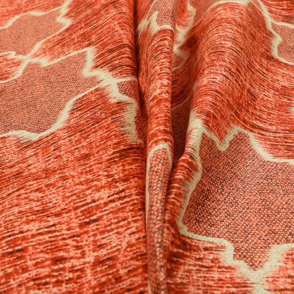 Freedom Printed Velvet Fabric Red Colour Star Funky Modern Pattern Upholstery Fabric CTR-562 - Made To Measure Curtains