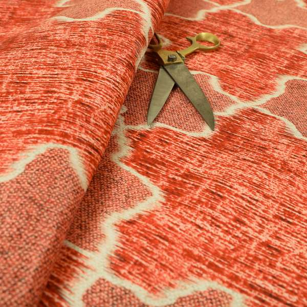 Freedom Printed Velvet Fabric Red Colour Star Funky Modern Pattern Upholstery Fabric CTR-562 - Roman Blinds