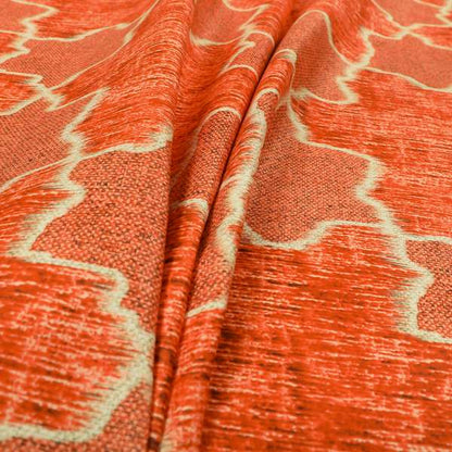 Freedom Printed Velvet Fabric Orange Colour Star Funky Modern Pattern Upholstery Fabric CTR-563 - Roman Blinds