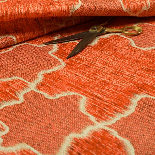 Freedom Printed Velvet Fabric Orange Colour Star Funky Modern Pattern Upholstery Fabric CTR-563 - Roman Blinds