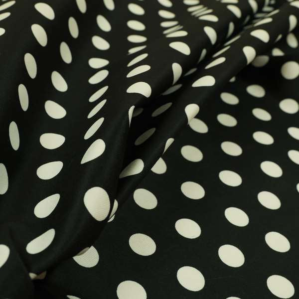 Freedom Printed Velvet Fabric Black White Spotted Pattern Upholstery Fabrics CTR-566 - Roman Blinds