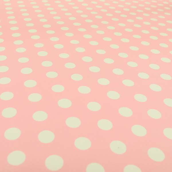 Freedom Printed Velvet Fabric Pink White Spotted Pattern Upholstery Curtain Fabrics CTR-567 - Roman Blinds