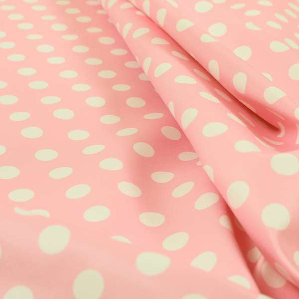 Freedom Printed Velvet Fabric Pink White Spotted Pattern Upholstery Curtain Fabrics CTR-567
