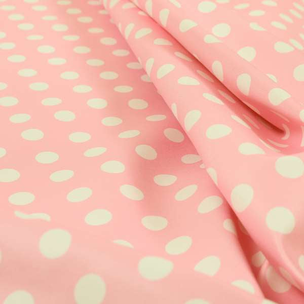 Freedom Printed Velvet Fabric Pink White Spotted Pattern Upholstery Curtain Fabrics CTR-567 - Made To Measure Curtains