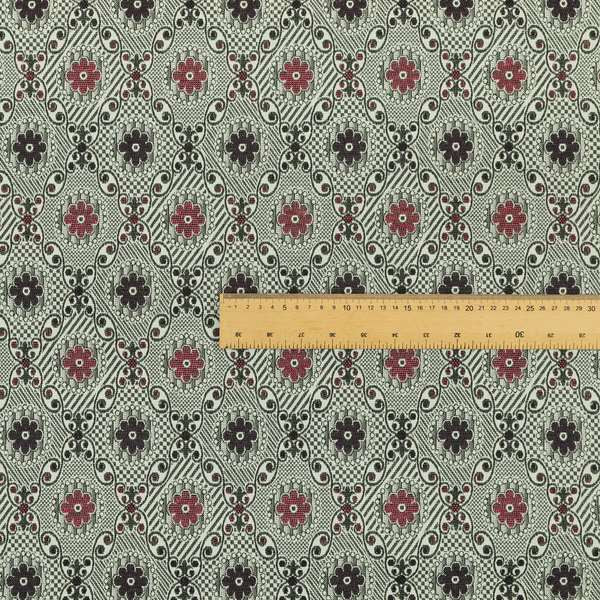 Kodiak Textured Glitter Upholstery Furnishing Pattern Fabric Small Floral In Pink Purple CTR-573
