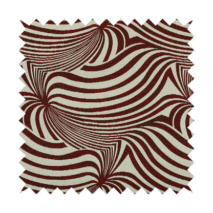 Anchorage Modern Funky Stripe Zebra Style Design Red White Lightweight Furnishing Fabrics CTR-579 - Made To Measure Curtains