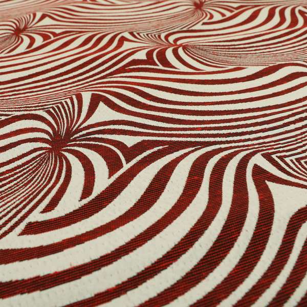 Anchorage Modern Funky Stripe Zebra Style Design Red White Lightweight Furnishing Fabrics CTR-579