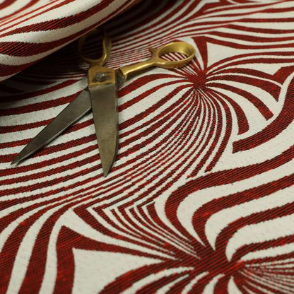 Anchorage Modern Funky Stripe Zebra Style Design Red White Lightweight Furnishing Fabrics CTR-579
