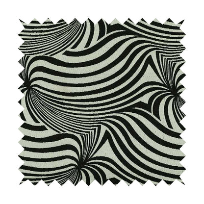 Anchorage Modern Funky Stripe Zebra Style Design Black White Lightweight Furnishing Fabrics CTR-580 - Made To Measure Curtains