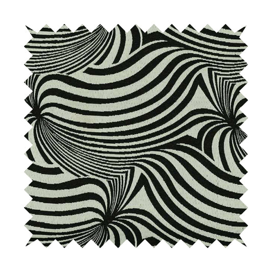 Anchorage Modern Funky Stripe Zebra Style Design Black White Lightweight Furnishing Fabrics CTR-580