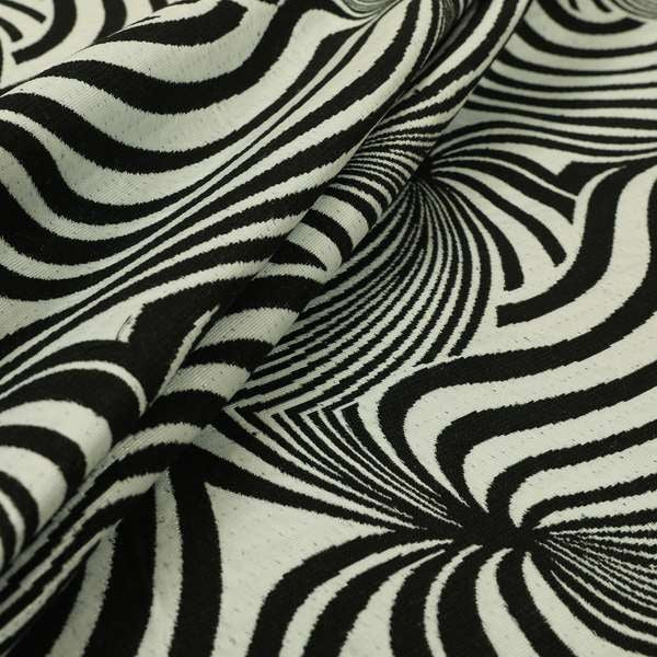 Anchorage Modern Funky Stripe Zebra Style Design Black White Lightweight Furnishing Fabrics CTR-580 - Handmade Cushions