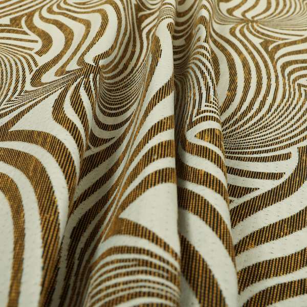 Anchorage Modern Funky Stripe Zebra Style Design Yellow White Lightweight Furnishing Fabrics CTR-583 - Roman Blinds