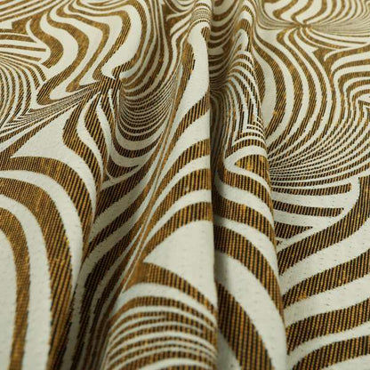 Anchorage Modern Funky Stripe Zebra Style Design Yellow White Lightweight Furnishing Fabrics CTR-583