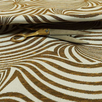 Anchorage Modern Funky Stripe Zebra Style Design Yellow White Lightweight Furnishing Fabrics CTR-583 - Roman Blinds