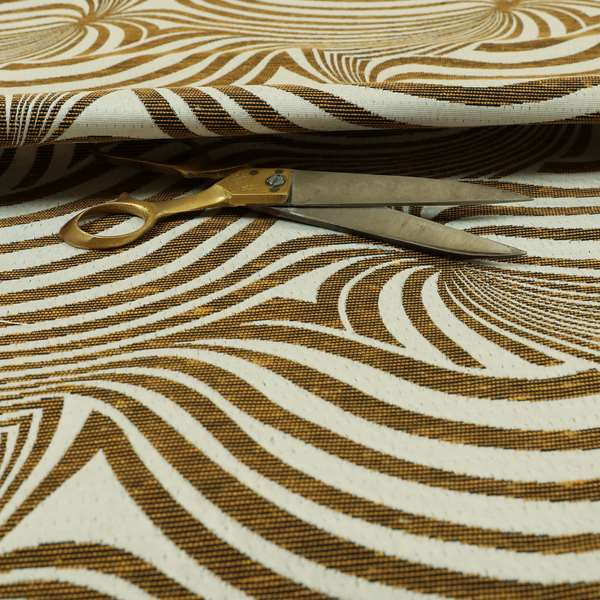 Anchorage Modern Funky Stripe Zebra Style Design Yellow White Lightweight Furnishing Fabrics CTR-583 - Made To Measure Curtains