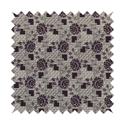 Kenai Glitter Upholstery Furnishing Pattern Fabric Patchwork Floral In Black Silver CTR-586 - Handmade Cushions
