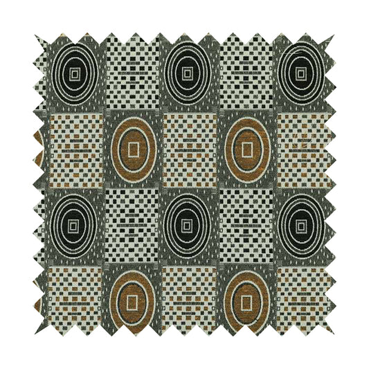 Juneau Glitter Upholstery Furnishing Pattern Fabric Modern Geometric In Yellow Black CTR-589