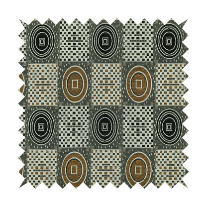 Juneau Glitter Upholstery Furnishing Pattern Fabric Modern Geometric In Yellow Black CTR-589 - Handmade Cushions