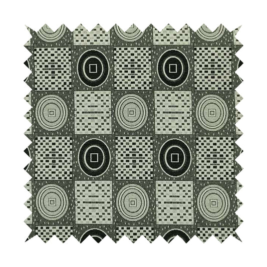 Juneau Glitter Upholstery Furnishing Pattern Fabric Modern Geometric Black Grey White CTR-590