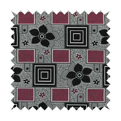 Sitka Modern Upholstery Furnishing Pattern Fabric Floral Patchwork In Pink CTR-603