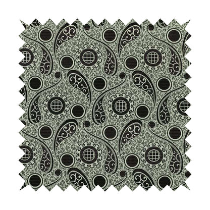 Wasilla Upholstery Furnishing Pattern Fabrics Paisley Damask In Purple Black CTR-607 - Made To Measure Curtains