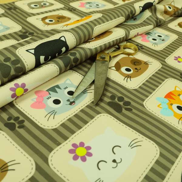 Freedom Printed Velvet Fabric Cat Pet Animal Pattern Upholstery Fabric CTR-609 - Roman Blinds