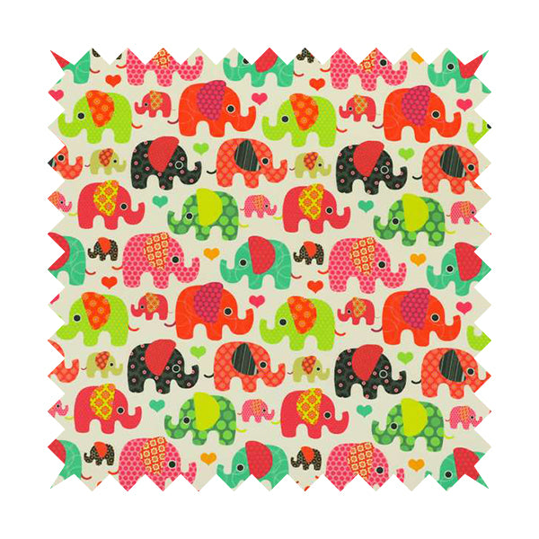 Freedom Printed Velvet Fabric Multi Coloured Elephant Animal Pattern Upholstery Fabric CTR-611 - Handmade Cushions