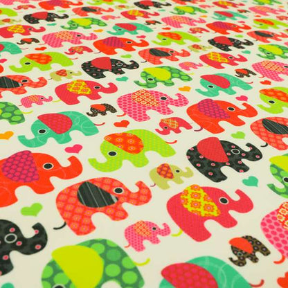 Freedom Printed Velvet Fabric Multi Coloured Elephant Animal Pattern Upholstery Fabric CTR-611 - Handmade Cushions