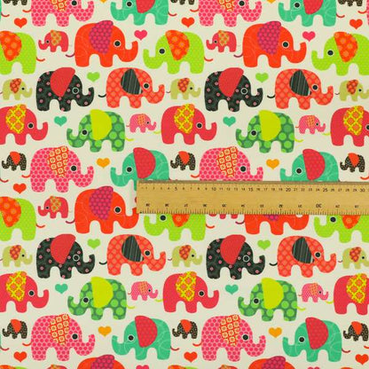 Freedom Printed Velvet Fabric Multi Coloured Elephant Animal Pattern Upholstery Fabric CTR-611 - Roman Blinds