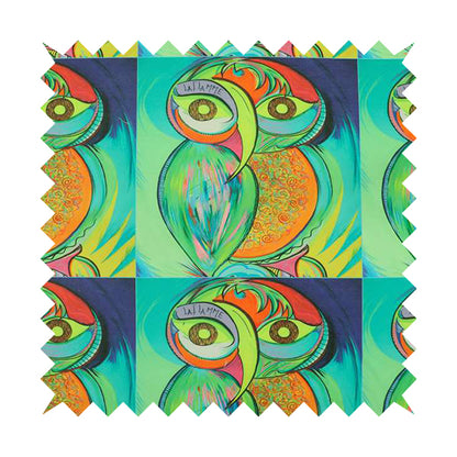Freedom Printed Velvet Fabric Colourful Owl Animal Pattern Upholstery Fabric CTR-614 - Roman Blinds