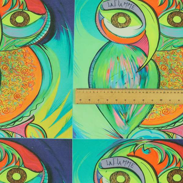 Freedom Printed Velvet Fabric Colourful Owl Animal Pattern Upholstery Fabric CTR-614 - Made To Measure Curtains