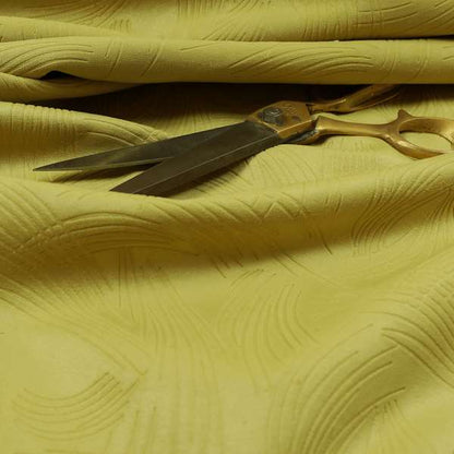 Cairo Moleskin Textured Dull Velvet Claw Pattern Curtain Furnishing Yellow Fabric CTR-622 - Roman Blinds