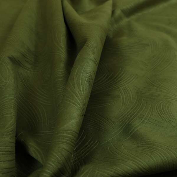 Cairo Moleskin Textured Dull Velvet Claw Pattern Curtain Furnishing Green Fabric CTR-623 - Handmade Cushions