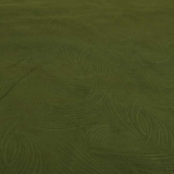 Cairo Moleskin Textured Dull Velvet Claw Pattern Curtain Furnishing Green Fabric CTR-623 - Roman Blinds