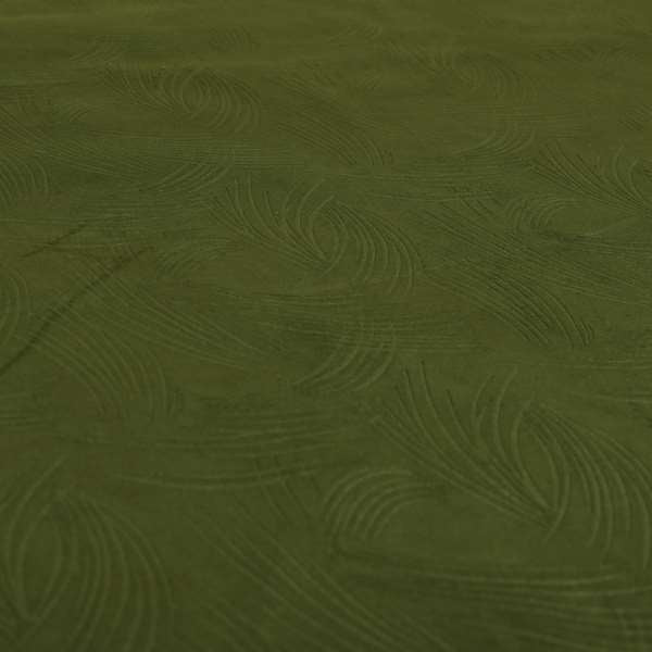 Cairo Moleskin Textured Dull Velvet Claw Pattern Curtain Furnishing Green Fabric CTR-623