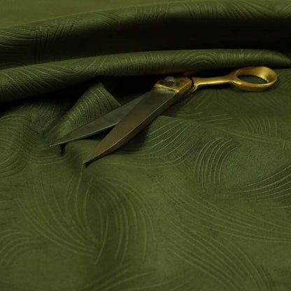 Cairo Moleskin Textured Dull Velvet Claw Pattern Curtain Furnishing Green Fabric CTR-623 - Roman Blinds