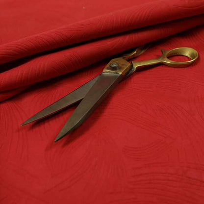 Cairo Moleskin Textured Dull Velvet Claw Pattern Curtain Furnishing Red Fabric CTR-624