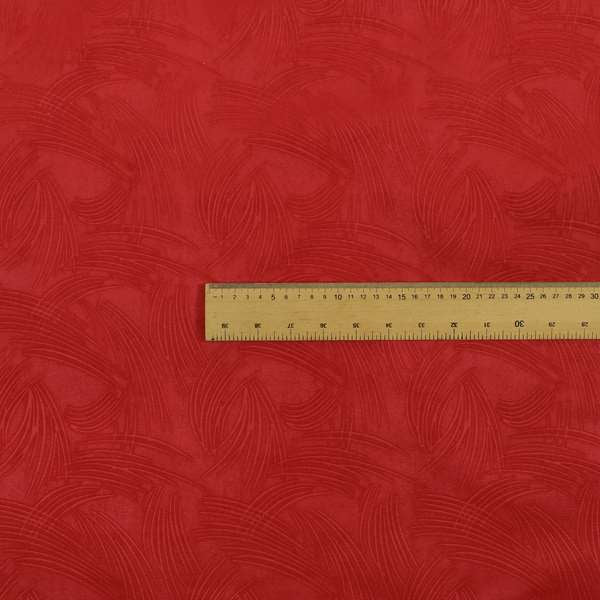 Cairo Moleskin Textured Dull Velvet Claw Pattern Curtain Furnishing Red Fabric CTR-624 - Roman Blinds