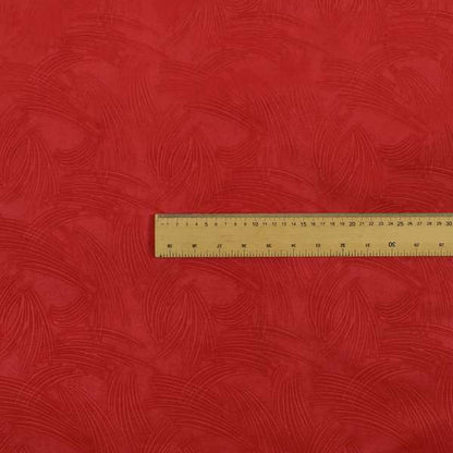 Cairo Moleskin Textured Dull Velvet Claw Pattern Curtain Furnishing Red Fabric CTR-624 - Handmade Cushions