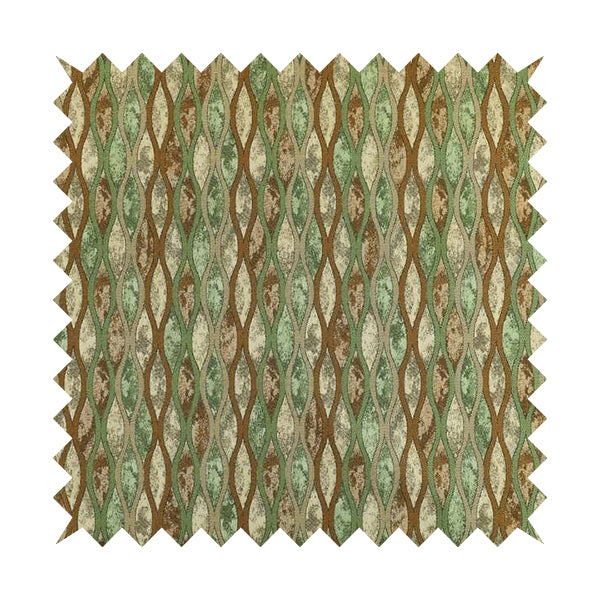 Jangwa Modern Two Tone Stripe Pattern Upholstery Curtains Green Brown Colour Fabric CTR-626 - Roman Blinds