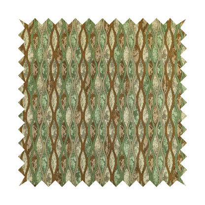 Jangwa Modern Two Tone Stripe Pattern Upholstery Curtains Green Brown Colour Fabric CTR-626 - Made To Measure Curtains