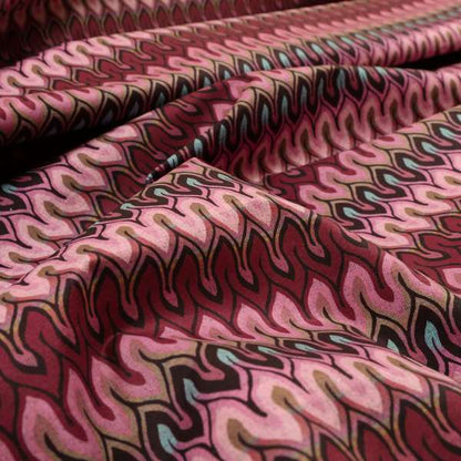 Freedom Printed Velvet Fabric Collection Retro Modern Pattern In Purple Pink Colour Upholstery Fabric CTR-63