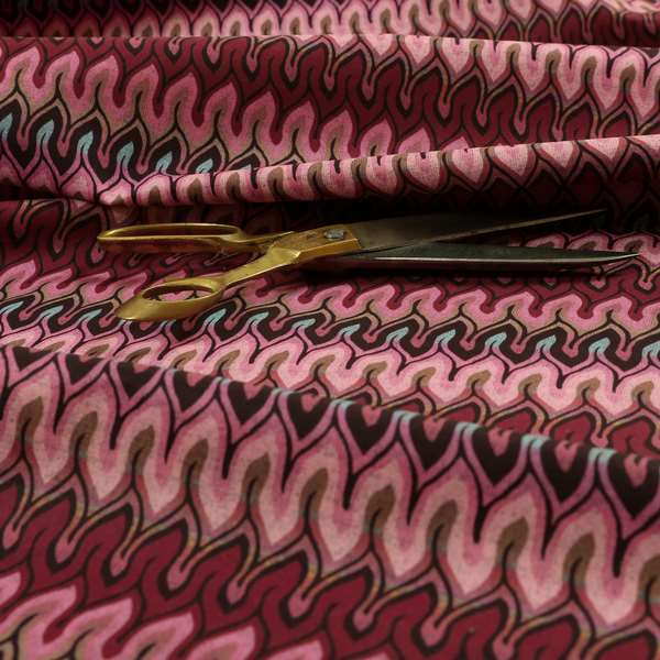 Freedom Printed Velvet Fabric Collection Retro Modern Pattern In Purple Pink Colour Upholstery Fabric CTR-63