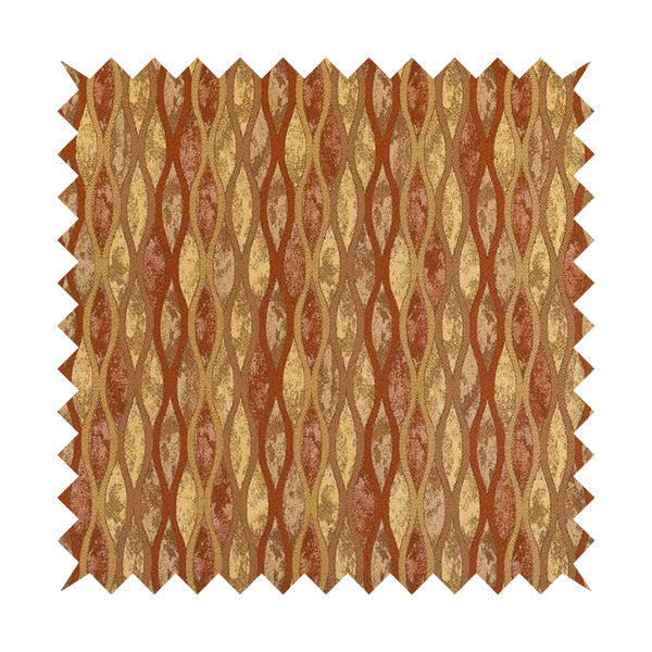 Jangwa Modern Two Tone Stripe Pattern Upholstery Curtains Yellow Orange Colour Fabric CTR-631 - Made To Measure Curtains