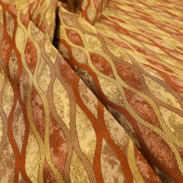 Jangwa Modern Two Tone Stripe Pattern Upholstery Curtains Yellow Orange Colour Fabric CTR-631 - Handmade Cushions