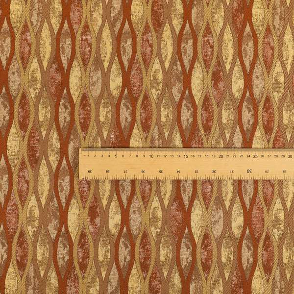 Jangwa Modern Two Tone Stripe Pattern Upholstery Curtains Yellow Orange Colour Fabric CTR-631 - Roman Blinds