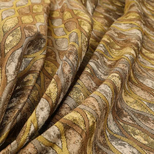 Jangwa Modern Two Tone Stripe Pattern Upholstery Curtains Gold Silver Colour Fabric CTR-632 - Roman Blinds