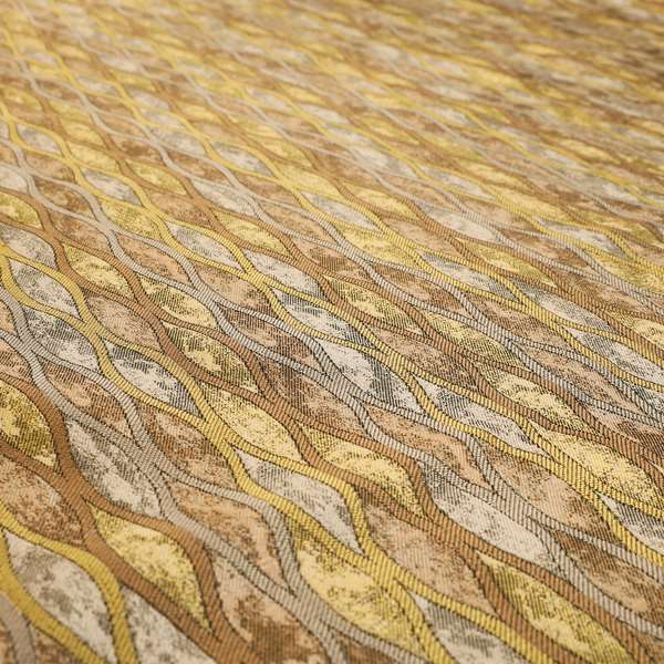 Jangwa Modern Two Tone Stripe Pattern Upholstery Curtains Gold Silver Colour Fabric CTR-632 - Roman Blinds