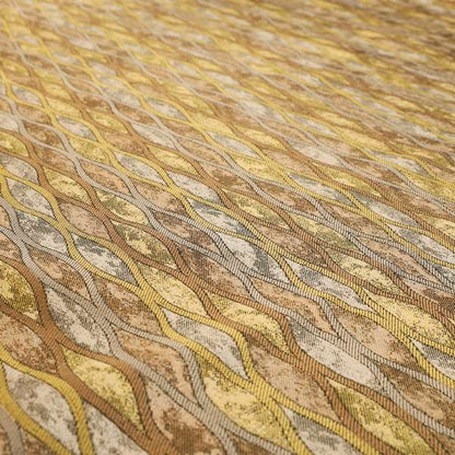 Jangwa Modern Two Tone Stripe Pattern Upholstery Curtains Gold Silver Colour Fabric CTR-632 - Made To Measure Curtains